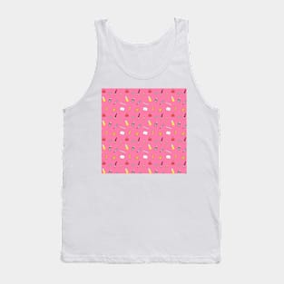 Happy office stationary in pink Tank Top